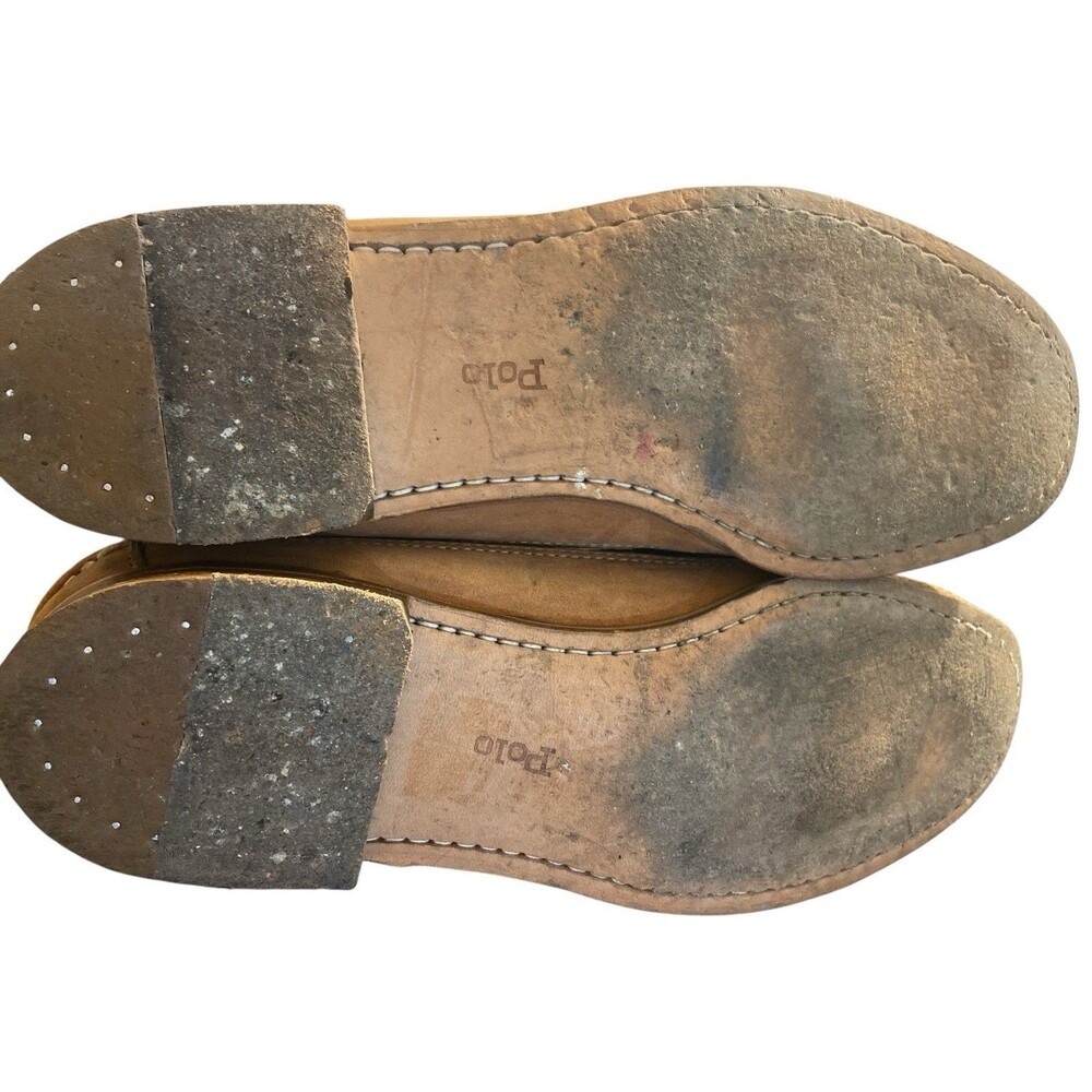 Polo Ralph Lauren Men’s Leather Penny Loafers Tan Brown Slip On Moccasins Size 9 - Picture 7 of 7